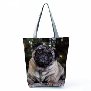 Borsa shopper stampa carlino carino grande capacita borsa a spalla casual spesa