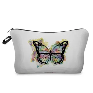 Kulturbeutel mit Schmetterling Print, multifunktionale Federtasche aus Segeltuch für Alltag.