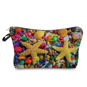 Sac de cosmétiques coquillage de plage trousse de toilette de voyage maquillage pochette