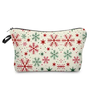 Weihnachten Kulturbeutel Polyester Tragbar Kosmetiktasche Bedruckt Reise Waschbeutel Festlich Damen Organizer