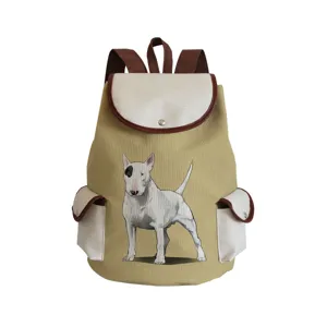Süßer Cartoon Hund Bedruckter Segeltuch Rucksack Für Damen Mädchen Lässiger Reise Tagesrucksack Multifunktionaler Schulranzen