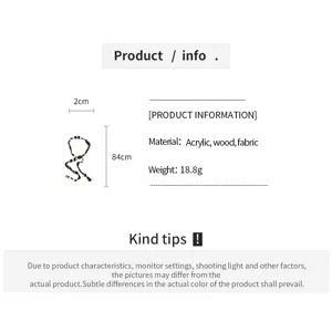 Gráfico con especificaciones detalladas del producto y dimensiones del collar acrílico.