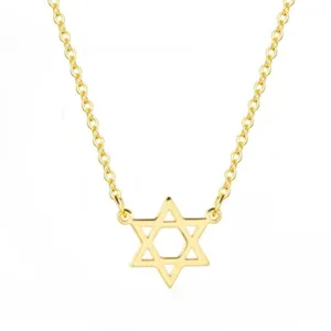 Elegante goldene Davidstern Anhänger Halskette minimalistische Kette Schmuck Damen