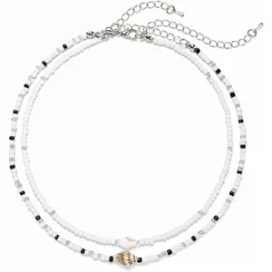 Collana Girocollo Multistrato di Perline Colorate in Stile Boho Con Ciondolo a Forma di Stella Marina Tartaruga Conchiglia Gioielli per Vacanze Donna
