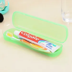 Portable light green translucent travel toothbrush case for storage and organization