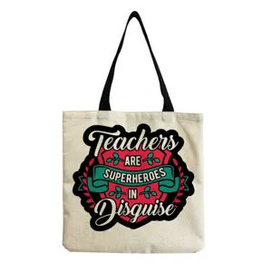 Canvas Tragetasche mit inspirierendem Lehrermotiv, lässige Schultertasche für den Alltag.