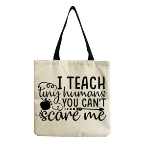 Segeltuch Tragetasche mit Lehrer Spruch Druck, lässige Schultertasche für den Alltag.