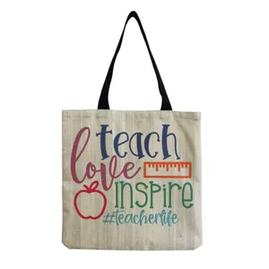 Stofftasche mit niedlichem Lehrer Motto Druck, lässige Umhängetasche für den Alltag.