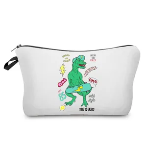 Süßer Cartoon Dinosaurier Druck Make-up Tasche Reise Kosmetiktasche tragbare Aufbewahrung