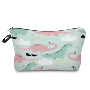 Schöne Cartoon Dinosaurier Print Kosmetiktasche, tragbare Toilettenartikel Reisesäckchen.