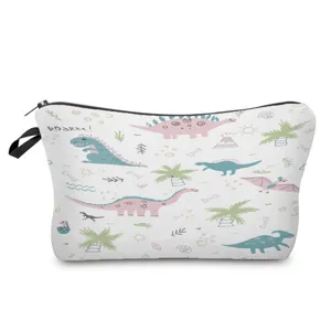 Süße Dinosaurier Print Kosmetiktasche, Reise Kulturbeutel und praktischer Organizer.
