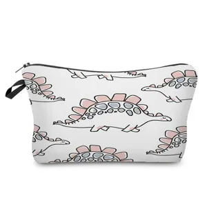 Süßer Dinosaurier Print Kosmetiktasche tragbare Reise Make-up Tasche Aufbewahrungstasche