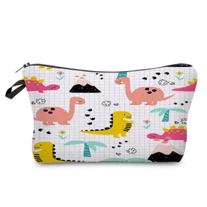 Süßer Cartoon Dinosaurier Druck Make-up Tasche tragbare Reise Aufbewahrung Kulturbeutel