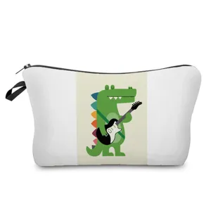Süße Dinosaurier Kosmetiktasche, tragbare Make-up Tasche für Reise und tägliche Aufbewahrung.