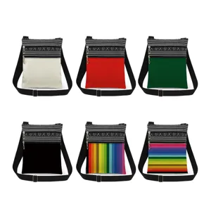 Dames Ultralichtgewicht Crossbody Tas met Dubbele Rits Etnisch Geometrisch Patroon Polyester Messenger Bag voor Dagelijks Gebruik Vrouwen Tas