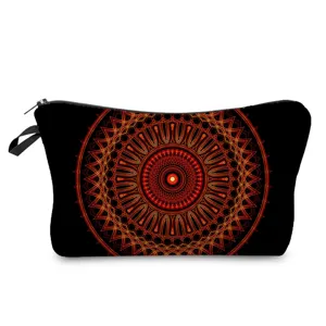 Bolsa de cosmeticos con estampado mandala clutch de moda ligero para lapiz labial.