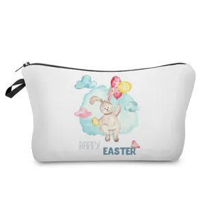 Pochette de Maquillage Imprimé Lapin de Pâques Mignonne Trousse de Toilette Voyage