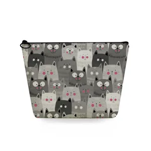 Carina borsa cosmetica con stampa gatto astuccio da toeletta portatile per trucco