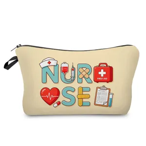 Graziosa borsa cosmetica a tema infermiera cartoon astuccio trucco portatile quotidiano