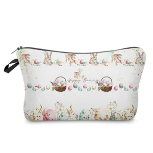 Trousse de maquillage lapin de pâques œuf pochette mignonne organisateur de toilette