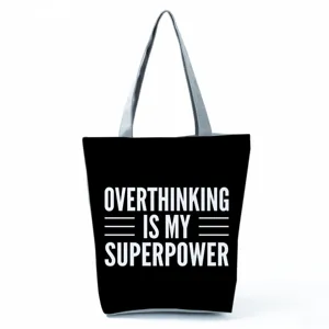 Wholesale printed canvas tote bag, large capacity casual shoulder bag for outdoor travel.