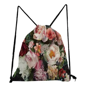 Blumen Kordelzug Tasche, lässiger leichter Mode Rucksack für den täglichen Gebrauch.