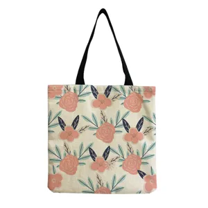 Nahaufnahme des Blumenmusters auf Canvas-Stoff mit eleganten Rosen und feinen Details.