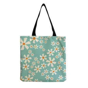 Blumen Leinwand Tragetasche mit Schulterriemen, grosse Kapazitaet Freizeit Einkehr Tasche.