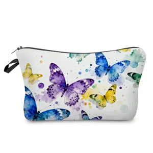 Aquarell Schmetterling Print Kosmetiktasche tragbare Make-up Organizer Waschtasche Detail