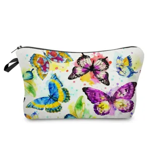 Bunter Schmetterling Kosmetiktasche Tragbare Make-up Tasche Reißverschluss Kulturbeutel