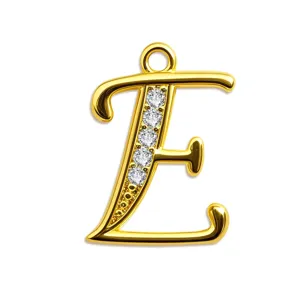 Goldene Buchstabe E Anhänger Mikro Pave Zirkonia Halskette Schmuck Zubehör für Damen