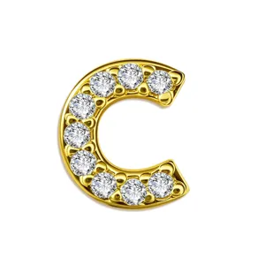 Vergulde letter C hanger ketting sprankelende zirkonia sieraden accessoires DIY.