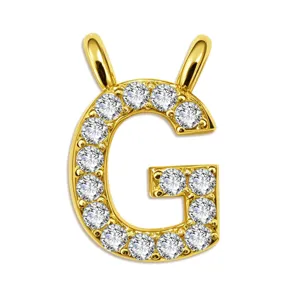Golden Buchstabe G Anhänger funkelnde Zirkonia Steine DIY Halskette Schmuck Zubehör