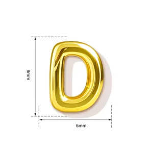 Goldener Buchstabe D Anhänger, glattes Metall minimalistisch DIY Halskette Armband Schmuck.