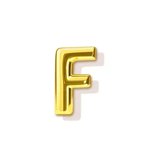 Goldener Buchstabe F Anhänger für DIY Halskette Armband Kupfer glatt minimalistisches Zubehör