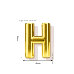 Goldener Buchstabe H Anhänger, glänzendes Metall Initialen Halsband Armband Schmuck.