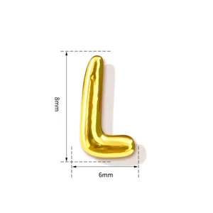 Goldener Buchstabe L Anhänger 8x6mm Kupfer glänzend minimalistischer Schmuck DIY
