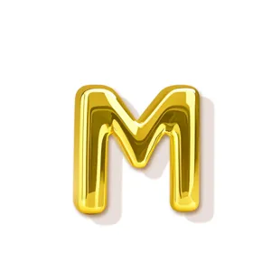 Goldener M Buchstabe Anhänger Minimalistisch Glänzendes Kupfer Alphabet Schmuck Zubehör DIY