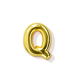 Goldfarbenes Metall Buchstabe Q Anhänger Zubehör, glatte glänzende Oberfläche für DIY Schmuck.
