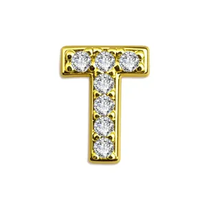 Gouden Letter T Zirkoon Hanger DIY Ketting Sieraden Accessoire Trendy Nieuwe Mode