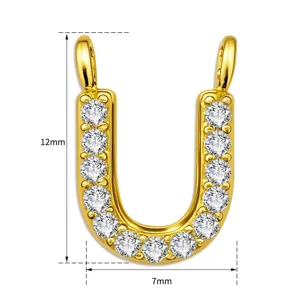 Vergoldeter U-formiger Zirkon Anhanger fur DIY Halsketten und Schmuck Zubehor Teile.