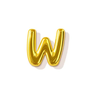 Goldener Buchstabe W Anhänger Detail, minimalistischer glänzender Kupfer Charms für Schmuck DIY.