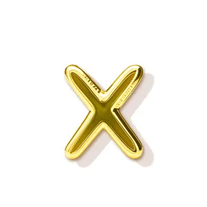 Goldener Buchstabe X Anhänger Detail, glänzendes Metall Alphabet Charms für DIY Halskette.