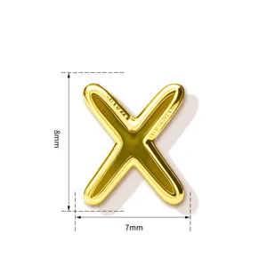 Goldener Kupfer Buchstabe X Anhänger, schlichtes glattes Design für Halsketten Armbänder.