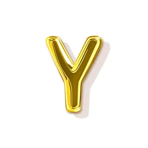 Goldener Buchstabe Y Anhänger, glänzendes Metall Alphabet Zubehör für Halsketten Armbänder.