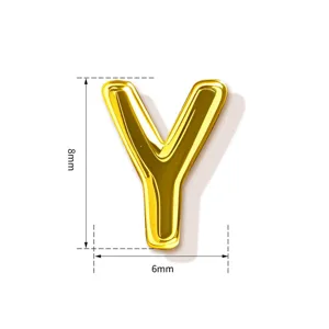 Goldene Buchstabe Y Anhänger 8x6mm Minimalistisch Glatt Kupfer Initial Charm Schmuck