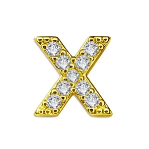 Verguld zirkonia letter X hanger DIY ketting charm mode sieraden accessoire item