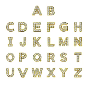 Koperen Strass Letter Hanger Zonder Ketting DIY Alfabet Bedels Voor Ketting Armband Maken Heren Vrouwen Sieraden