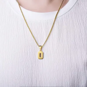 Uomo minimalista oro acciaio inossidabile numero zero ciondolo catena collana giorni