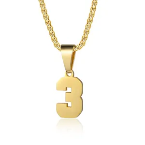 Collana Con Pendente a Numero in Acciaio Inossidabile Personalizzata da Uomo Catena Sportiva Minimalista Gioielli per Uso Quotidiano